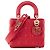 DIOR - Borsa a tracolla Lady Dior My ABCDior small in pelle liscia rossa Rosso