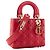 DIOR - Borsa a tracolla Lady Dior My ABCDior small in pelle liscia rossa Rosso - vista 2