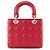 DIOR - Borsa a tracolla Lady Dior My ABCDior small in pelle liscia rossa Rosso - vista 3