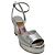Sandali platform Jenna in pelle laminata argento Laurence Dacade