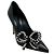 Décolleté Casadei Judith Julia in pelle nera con fiocco di strass Nero