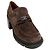 Mocassini Casadei in camoscio marrone con tacco largo