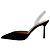Décolleté Slingback Aquazzura Black Suede V Plexi 85 Nero - vista 3