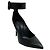 Casadei Black Leather Ankle Strap Blade Pumps