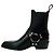 Paris Texas Botines Moto Helena de cuero negro - vista 3