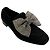 Mocassins Angela Laurence Dacade en daim noir avec nœud orné de cristaux