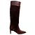 Botas altas de gamuza croco gofrada chocolate Paris Texas Castaño - vista 2