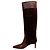 Botas altas de gamuza croco gofrada chocolate Paris Texas Castaño - vista 3