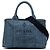Borsa Tote Satchel Prada Small Denim Canapa Logo Blu