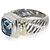 Anillo Noblesse David Yurman en oro amarillo, plata de ley y topacio - vista 3