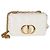 Borsa a catena Small Caro in pelle di vitello morbida bianca Cannage Christian Dior - vista 8