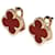 Van Cleef & Arpels Yellow Gold Carnelian Vintage Alhambra Ohrringe  - Ansicht 3