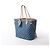 Borsa a tracolla Louis Vuitton Neverfull MM Monogram Denim in blu M13192 - vista 2