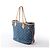 Borsa a tracolla Louis Vuitton Neverfull MM Monogram Denim in blu M13192 - vista 4