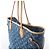 Borsa a tracolla Louis Vuitton Neverfull MM Monogram Denim in blu M13192 - vista 5