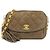 Borsa a tracolla Chanel in camoscio marrone chiaro