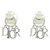 Boucles d'oreilles Christian Dior Tribal E1411TRICY Argenté Blanc