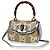 mala 2-Way Gucci Bamboo em Bege e Silver Prata