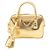 Borsa Prada Mini Metallic Vitello Gold con manico superiore D'oro