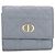 Cartera tri-fold de piel azul Christian Dior
