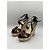 Sandali wedge in pelle Christian Dior Brown Cannage Platform Marrone - vista 2