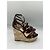 Sandali wedge in pelle Christian Dior Brown Cannage Platform Marrone - vista 5