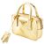 Prada Mini Metallic Vitello Handtasche mit oberem Griff, Gold Golden - Ansicht 2
