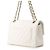 Borsa a tracolla con catena Chanel in vitello grana bianca Bianco - vista 2
