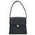 Borsa a tracolla Chanel in pelle di vitello martellata nera Nero