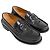 Logo Gucci Interlocking G in pelle nera Nero - vista 4