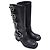 Miu Miu Biker-Boots mit Schnallenriemen aus schwarzem Leder - Ansicht 4