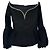 Self portrait Self-Portrait Top mit kristallbesetztem Ausschnitt aus schwarzem Polyester