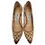Décolleté a pois Jimmy Choo in mesh beige - vista 4