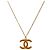 Chanel Colar CC Dourado Laranja