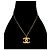 Chanel Colar CC Dourado Laranja - vista 5