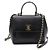 Salvatore Ferragamo Borsa a mano Kerry Small in pelle Saffiano nera con manico superiore e tracolla a catena Nero