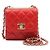 Chanel Mini Borsa a Tracolla con Catena e Patta Rossa