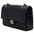 Chanel Borsa a tracolla Classic Medium con catena argentata Nero - vista 3