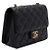 Chanel Borsa a patta matelassé in pelle d'agnello nera con logo CC e catena dorata Nero - vista 4