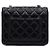 Chanel Borsa a patta matelassé in pelle d'agnello nera con logo CC e catena dorata Nero - vista 5