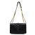 Saint Laurent Bolsa de ombro e crossbody acolchoada Monogram com corrente dourada e fecho envelope Preto