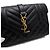Saint Laurent Bolsa de ombro e crossbody acolchoada Monogram com corrente dourada e fecho envelope Preto - vista 8