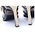 Fendi Botas largas para mujer en cuero charol negro con correa FF Logo - vista 6