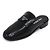 Prada Brushed Black Mule Slippers with Triangular Logo - view 2
