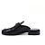 Prada Brushed Black Mule Slippers with Triangular Logo - view 4