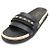 Valentino Rockstud Damen-Slipper aus schwarzem Raffia mit Klettverschluss - Ansicht 2
