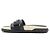Valentino Rockstud Damen-Slipper aus schwarzem Raffia mit Klettverschluss - Ansicht 4
