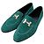 Hermès Mocassino in camoscio con logo Green Verde