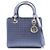 Dior Borsa Tote e Borsa a Tracolla Lady Medium Blu Metallizzato