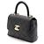 Coco Handle Chanel Borsa Micro Tote in Caviar Nero con Manico Coco e Tracolla a Catena Dorata - vista 2